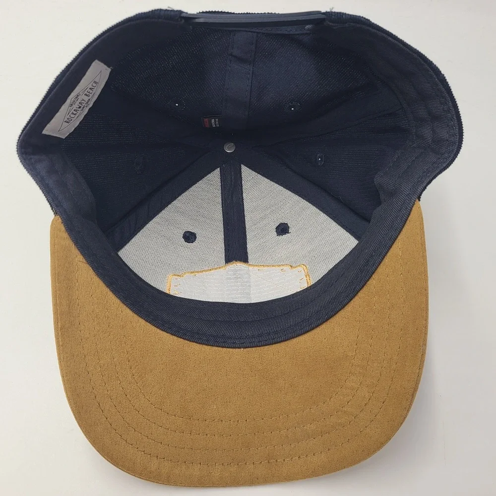 Rockaway Beach Hat Snapback Blue Brown Corduroy Surf Shop New York Patch Men